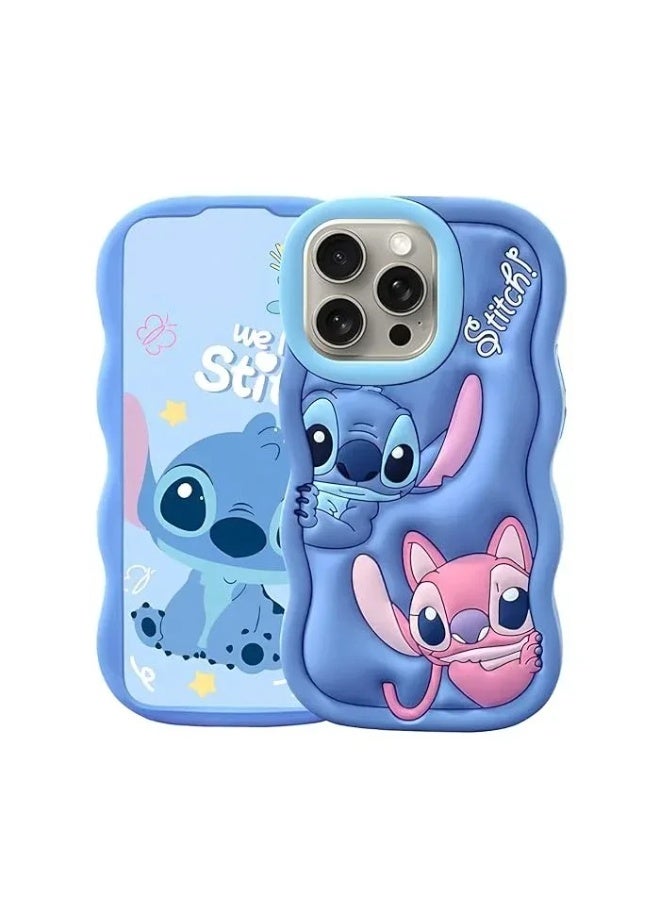 ستيتش حافظة سيليكون  من  3D Character Bracke مع غطاء لحماية شاملة لهاتف iPhone 13 Pro، مقاومة للانزلاق - Image 1